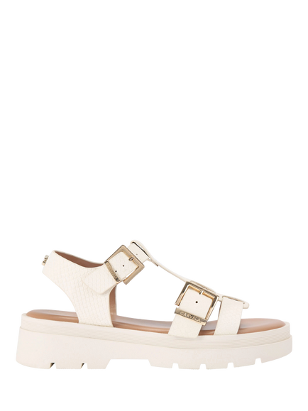 Carvela Bormio Buckle Strappy Sandals, Natural Putty, Natural Putty