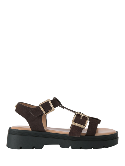 Carvela Bormio Buckle Strappy Sandals, Brown Mid, Brown Mid