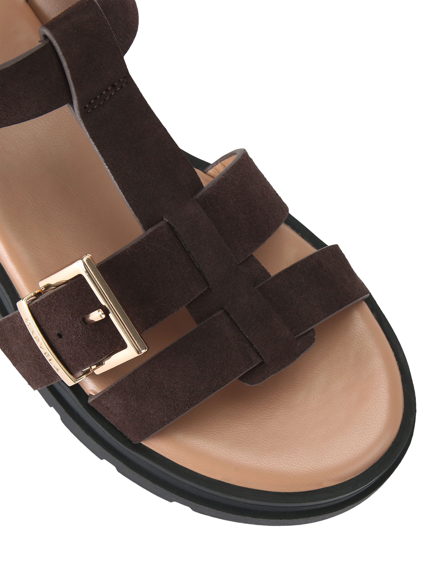 Product image 5 of 5, which shows Carvela Bormio Buckle Strappy Sandals, Brown Mid, 3