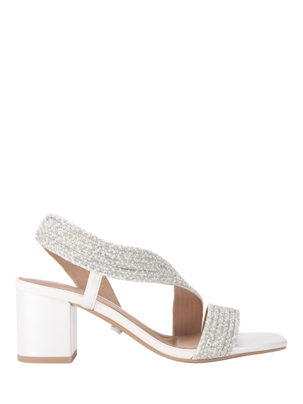 Carvela Gala Jewel Embellished Heeled Sandals, White
