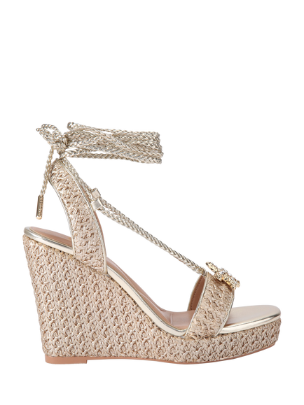 Carvela Marina High Wedge Heel Sandals, Gold, Gold