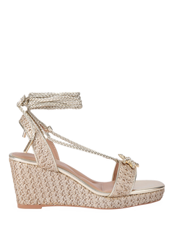 Carvela Marina Low Wedge Heel Sandals, Gold, Gold