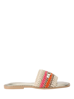 Carvela Nola Braided Mule Sandals, Black/Multi, Pink/Multi