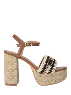 Carvela Nola Braided Platform Heel Sandals, Black/Multi, Black/Multi