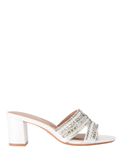 Carvela Pageant Embellished Block Heel Sandals, White, White