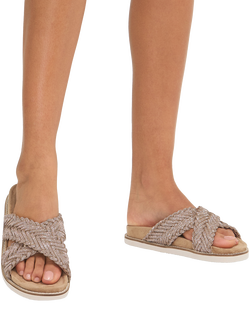 Carvela Paloma Embellished Cross Strap Footbed Sandals - view 2, Gold