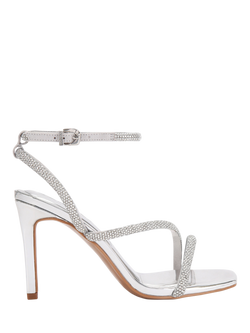 Carvela Paparazzi Embellished High Heel Sandals, Silver, Silver