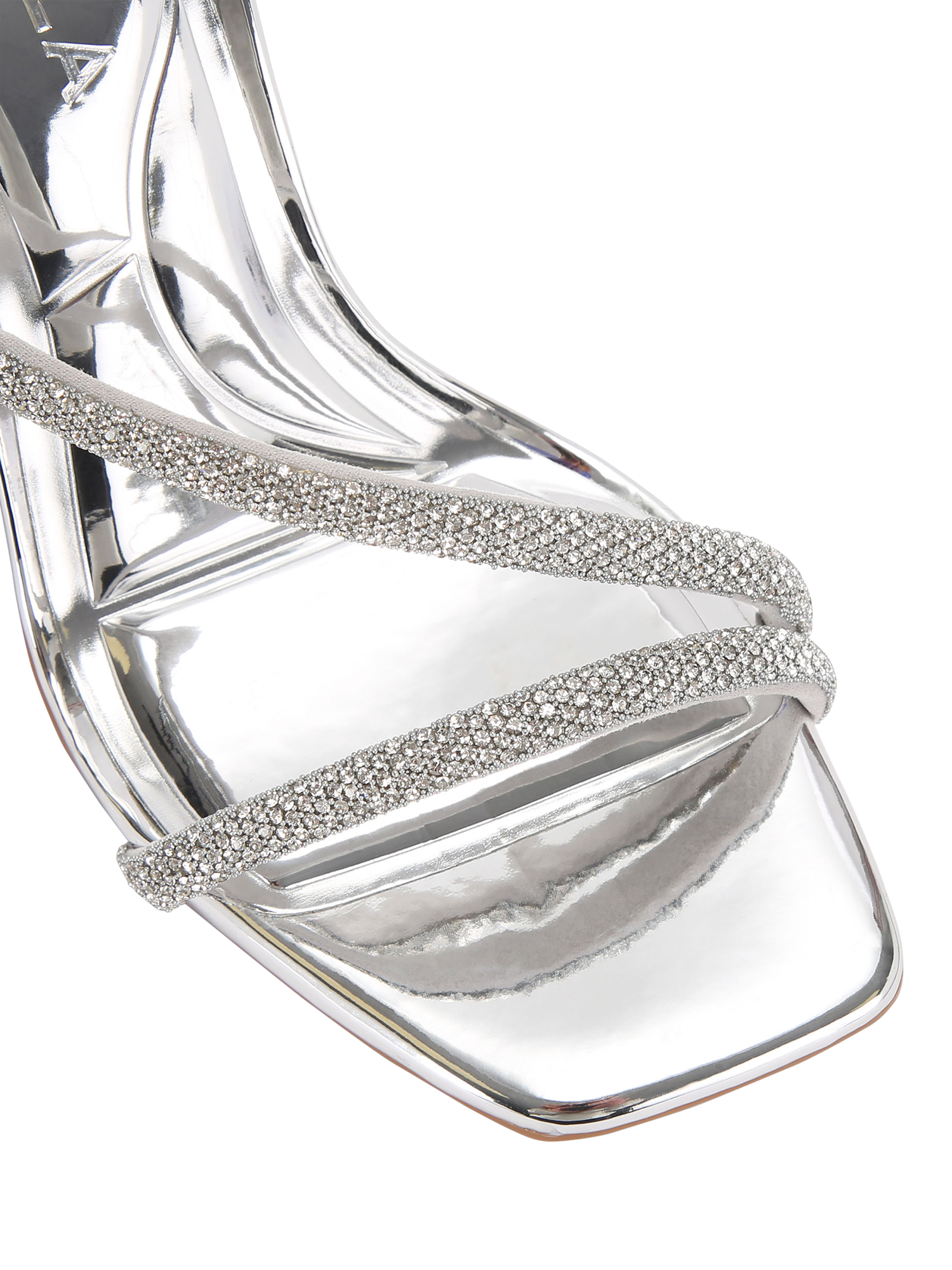 Product image 5 of 5, which shows Carvela Paparazzi Embellished High Heel Sandals, Silver, 3