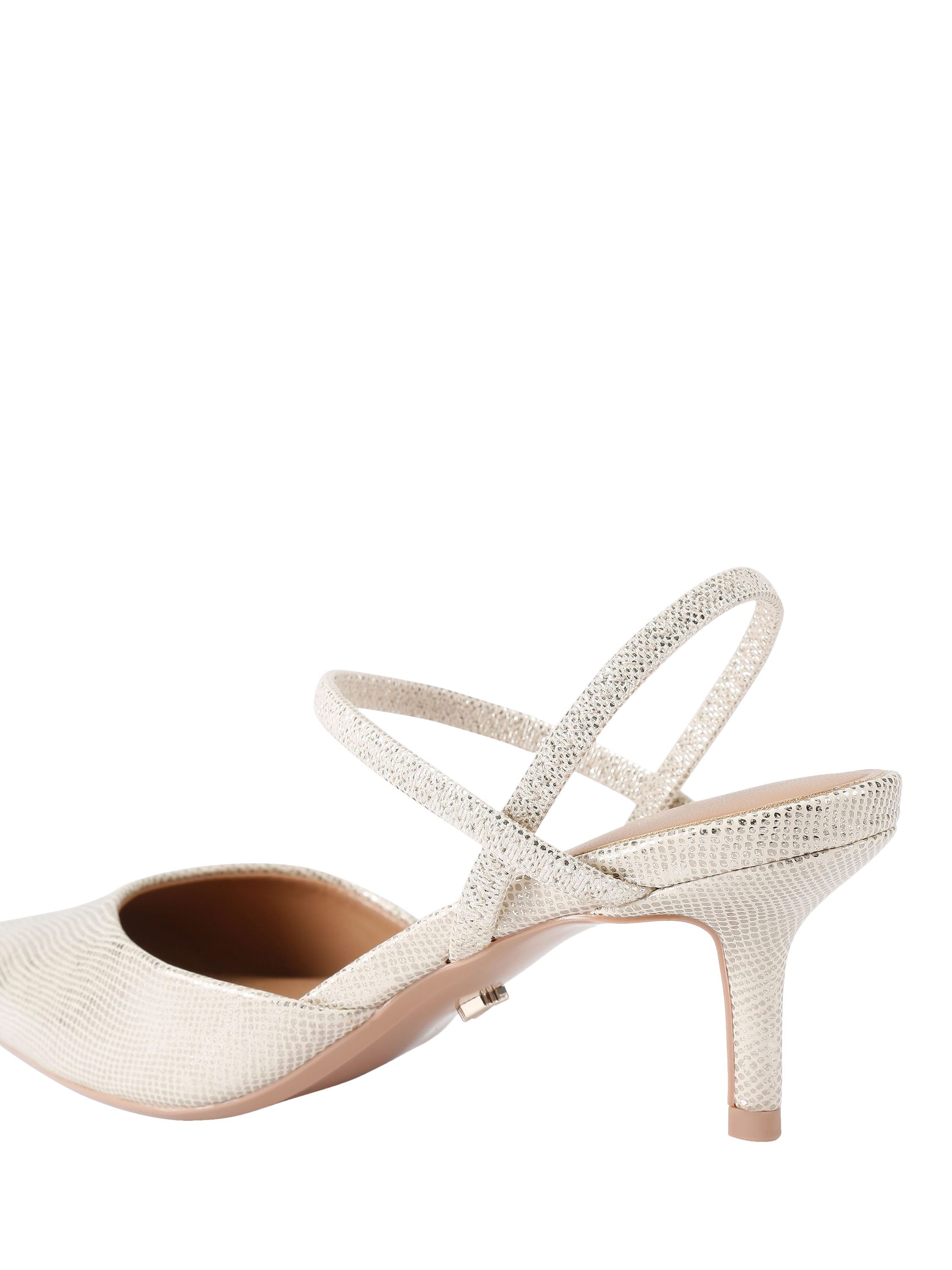 Product image 4 of 5, which shows Carvela Pastello Metallic Point Toe Strappy Sandals, Gold, 3