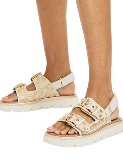 Carvela Pavilion Slingback Double Buckle Sandals, Gold - view 2, Gold