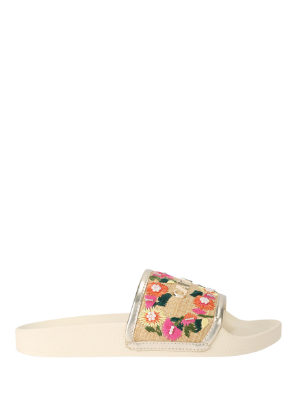 Carvela Sorrento Embroidered Floral Slider Sandals, Multi, Multi