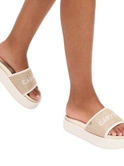 Carvela Sorrento Flatform Slider Sandals, Natural Beige - view 2, Natural Beige