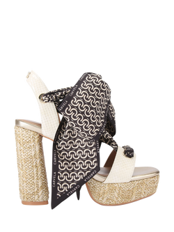 Carvela Sorrento Scarf Platform Block Heel Sandals, Natural Putty, Natural Putty