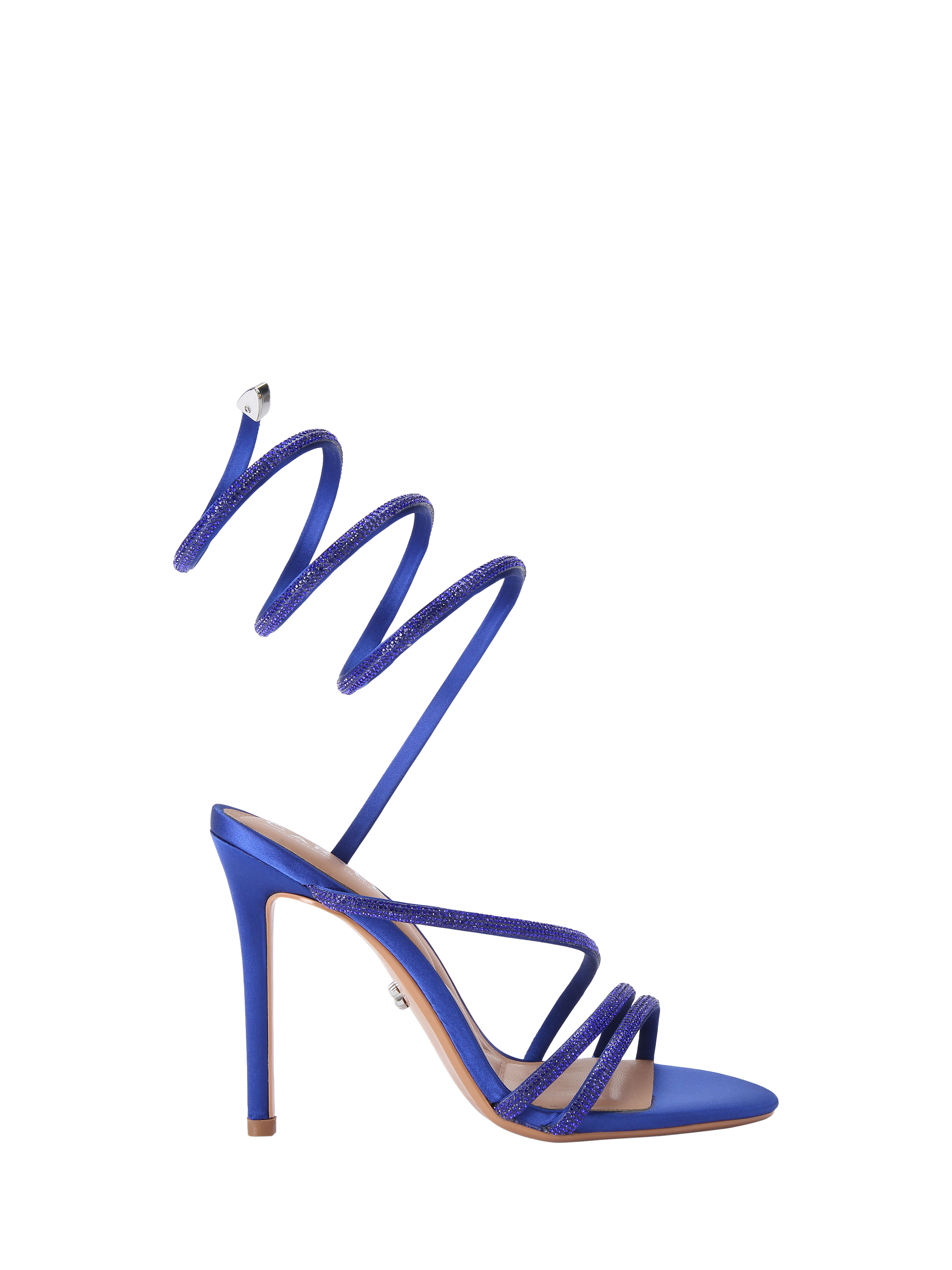 Product image 1 of 5, which shows Carvela Spiral Heeled Sandals, Blue, 3