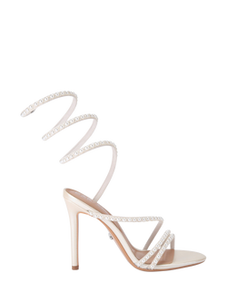 Carvela Spiral Diamante Embellished Strappy Sandals, Natural Champagne, Natural Champagne