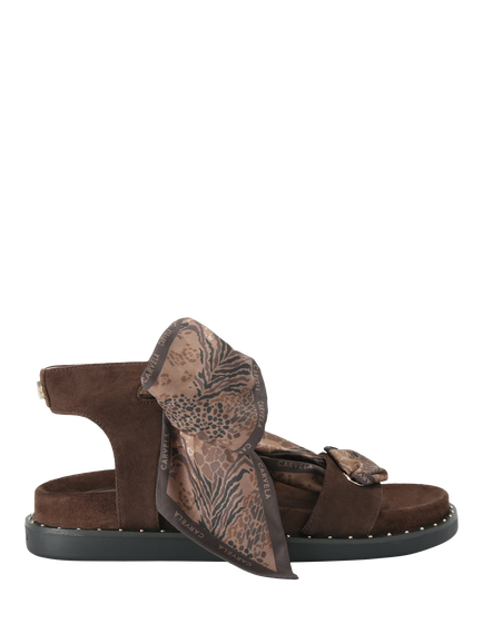 Carvela Sorrento Scarf Footbed Sandals, Brown, Brown