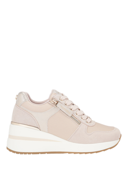Carvela High Rise Zip Wedge Trainers, Pink Blush, Pink Blush