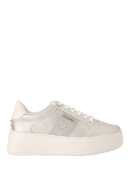 Carvela Jive Lace Up Platform Trainers, Metallic Bronze, Metallic Bronze