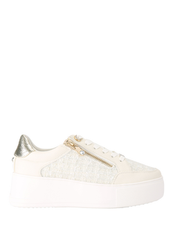 Carvela Jive Zip Flatform Trainers, Natural Cream, Natural Cream