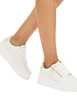 Carvela Jive Zip Flatform Trainers, Natural Cream - view 2, Natural Cream
