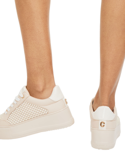 Carvela Jive Lace Up Platform Trainers, Natural Champagne - view 2, Natural Champagne