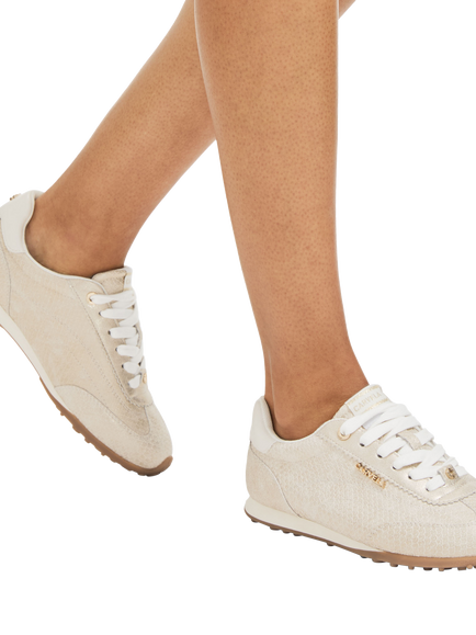 Carvela Martina Lace Up Trainers, Gold - view 2, Gold