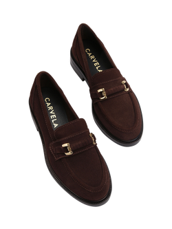 Carvela Noto Suede Loafers - view 2, Brown Mid