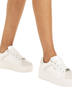Carvela Perenne Jewel Leather Embellished Trainers, White - view 2, White