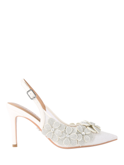 Carvela Petalo Embellished Court Shoes, White, White