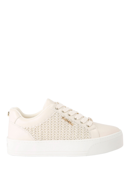 Carvela Sardinia Woven Panel Trainers, Natural Cream