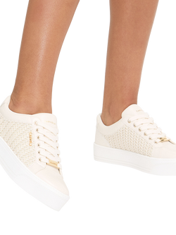 Carvela Sardinia Woven Panel Trainers - view 2, Natural Cream