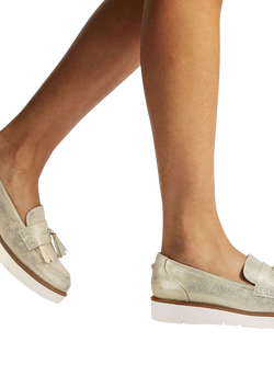 Carvela Sky Tassel Loafers, Gold - view 2, Gold