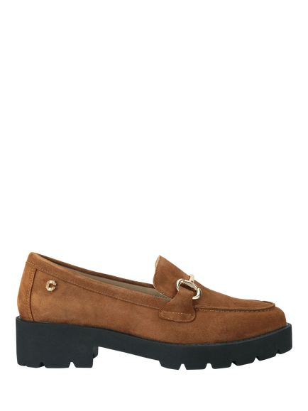 Carvela Snap Suede Chunky Loafers, Camel