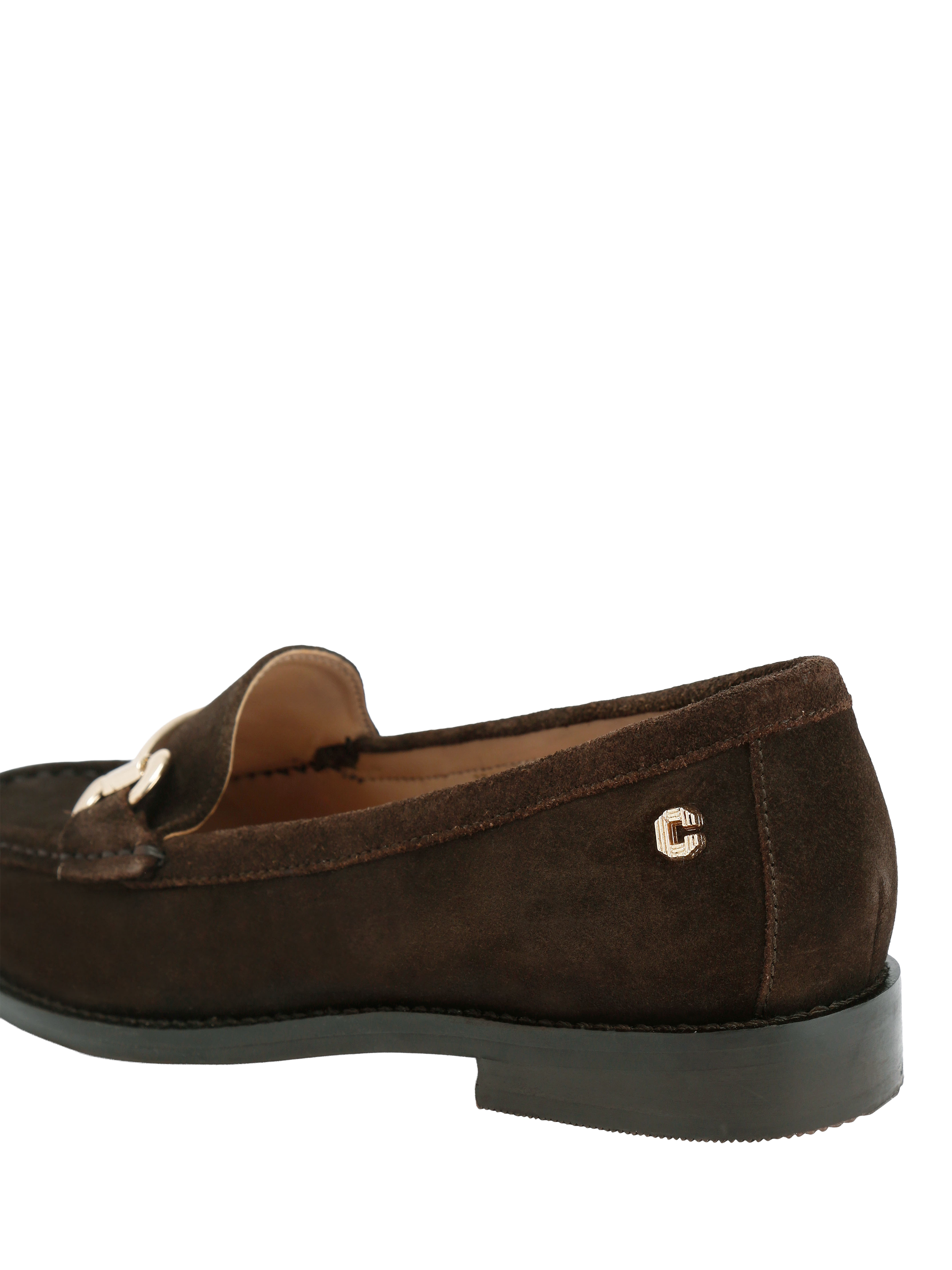Product image 3 of 4, which shows Carvela Snap Suede Slip On Loafers, Brown Dark, 3