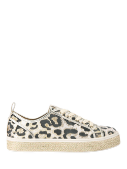 Carvela Sorano Leopard Print Lace Up Trainers, Gold, Gold