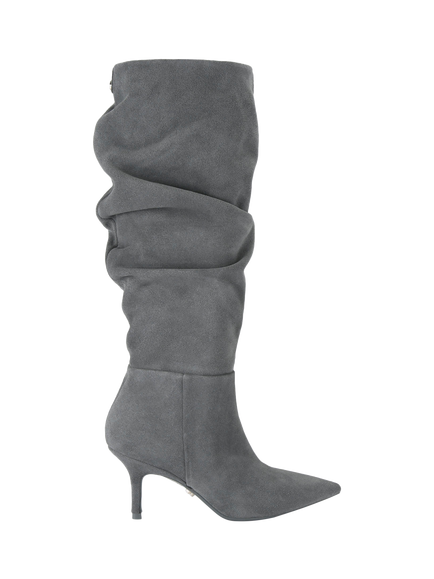 Carvela Spirit Slouch Suede Knee High Boots, Grey Mid, Grey Mid