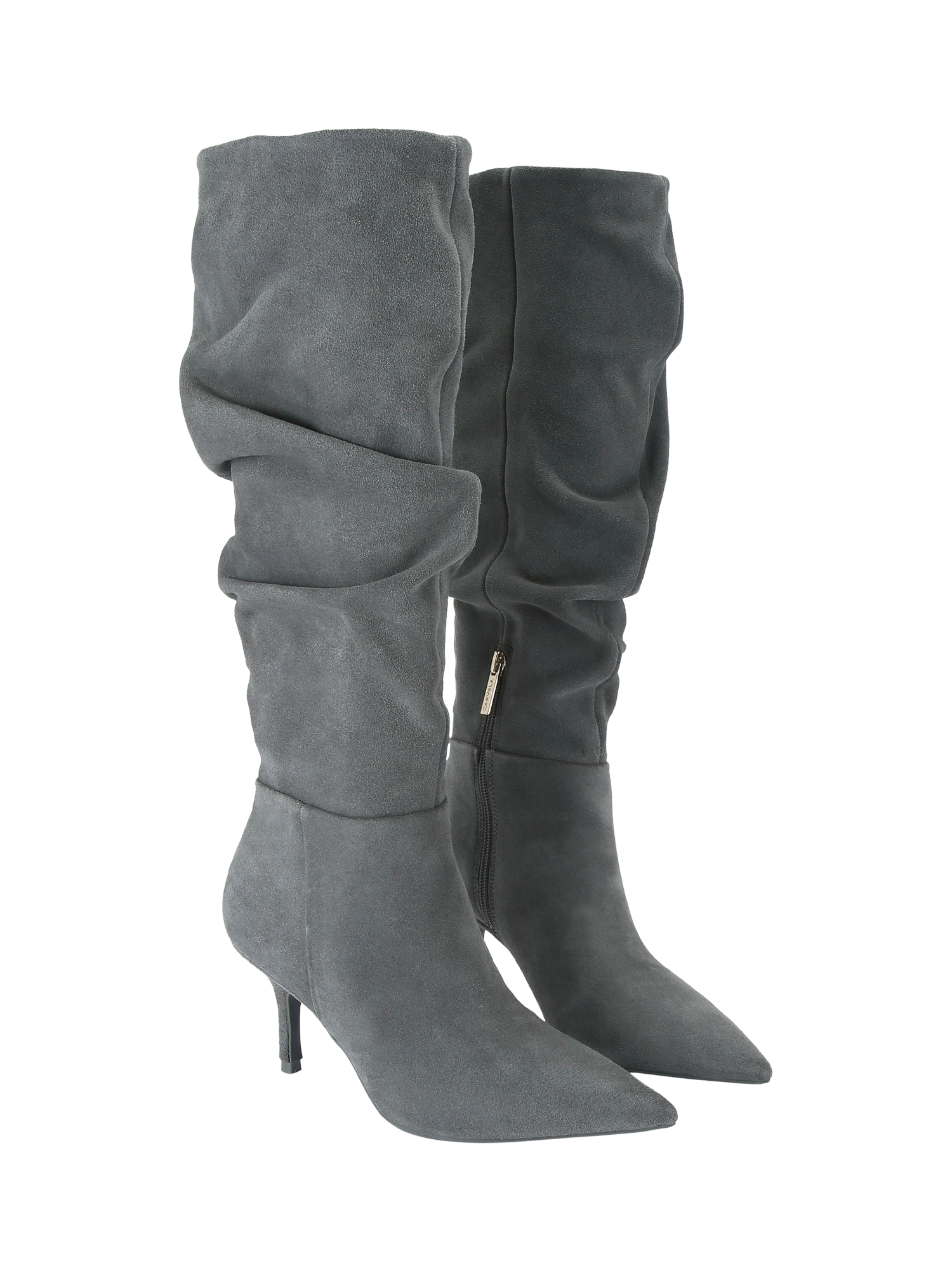 Product image 3 of 5, which shows Carvela Spirit Slouch Suede Knee High Boots, Grey Mid, 3