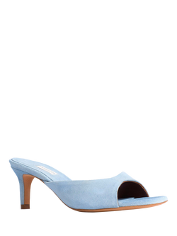 Anonymous Copenhagen Mazy 55 Suede Cone Heel Mule Sandals, Light Blue - view 2, Light Blue