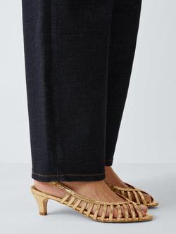 Anonymous Copenhagen Carminho 40 Leather Stiletto Heel Sandals, Gold - view 2, Gold