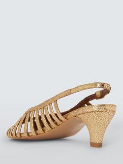 Anonymous Copenhagen Carminho 40 Leather Stiletto Heel Sandals, Gold - view 2, Gold