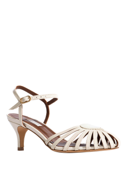 Anonymous Copenhagen Keesha 55 Leather Cone Heel Strappy Sandals, White - view 2, White