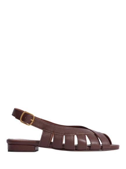 Anonymous Copenhagen Sophie 20 Leather Cage Slingback Sandals, Chocolate, Chocolate