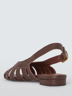 Anonymous Copenhagen Sophie 20 Leather Cage Slingback Sandals, Chocolate - view 2, Chocolate