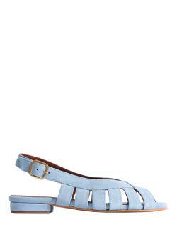 Anonymous Copenhagen Sophie 20 Leather Cage Slingback Sandals, Light Blue, Light Blue