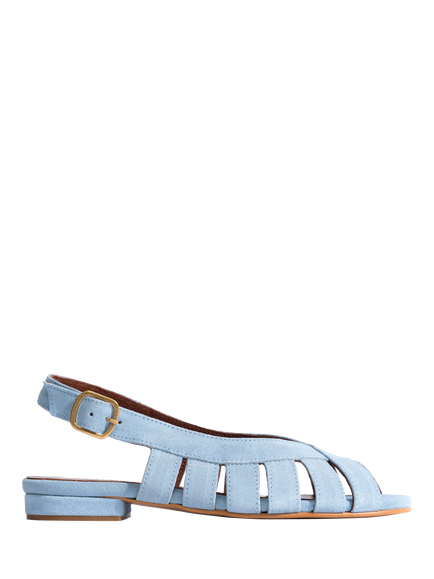 Anonymous Copenhagen Sophie 20 Leather Cage Slingback Sandals, Light Blue, Light Blue