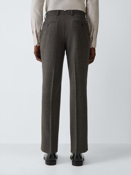 John Lewis Regular Fit Italian Reda Textured Wool Suit Trousers, Brown - view 2, Brown