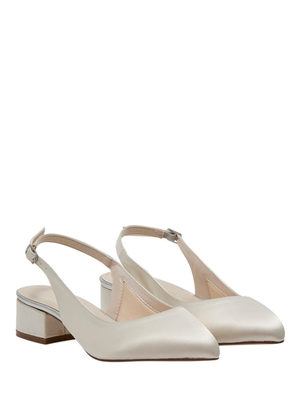 Rainbow Club Faith Low Wide Fit Wedding Slingbacks, Ivory - view 2, Ivory
