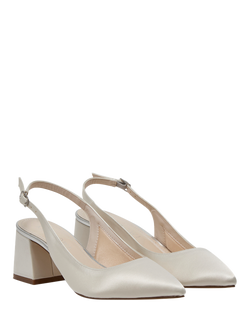 Rainbow Club Hazel Block Heel Wedding Slingbacks, Ivory - view 2, Ivory