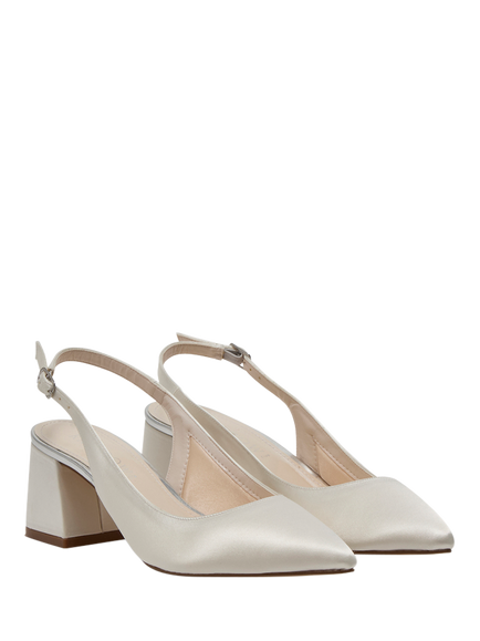 Rainbow Club Hazel Block Heel Wedding Slingbacks, Ivory - view 2, Ivory