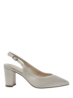 Rainbow Club Ivy Satin Ivy Block Heel Wedding Slingback Court Shoes, Ivory, Ivory